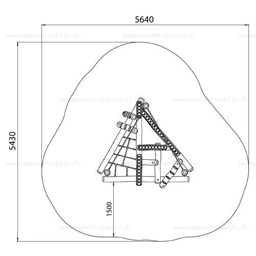 Structure pour aires de jeux extérieurs en bois de robinier